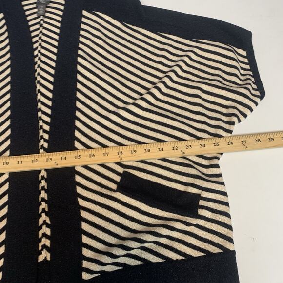 Chico's Travelers Sweater Women 2 Medium Cardigan Knit Jacket Striped Open Front - Picture 7 of 8